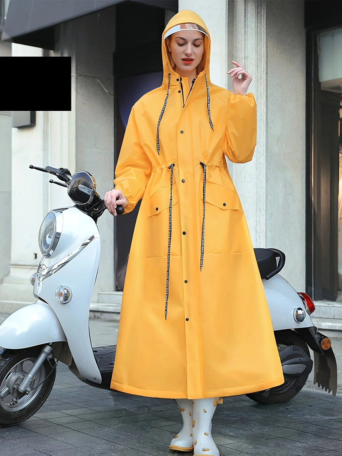 Fátima | Impermeable largo con capucha