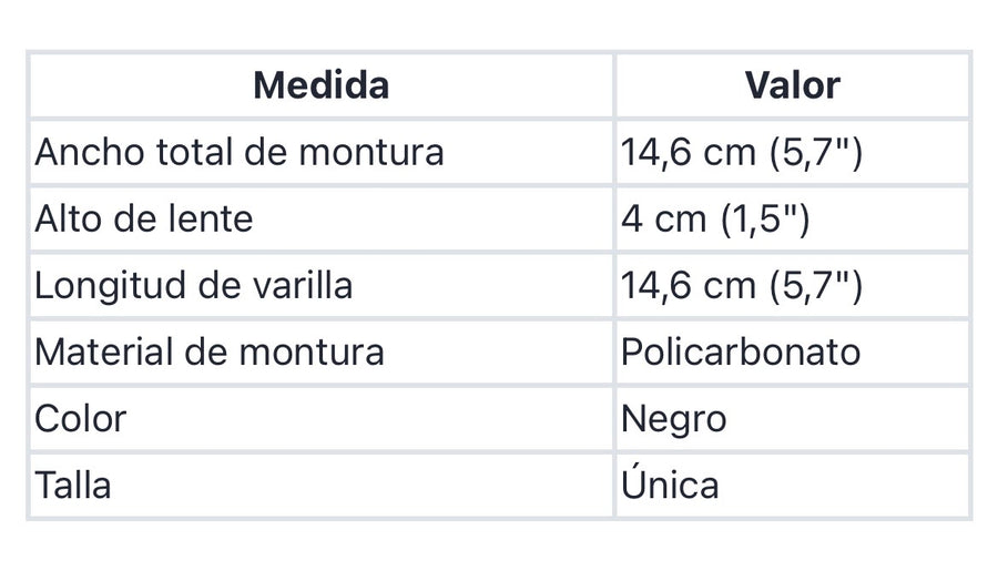 Guía de tallas