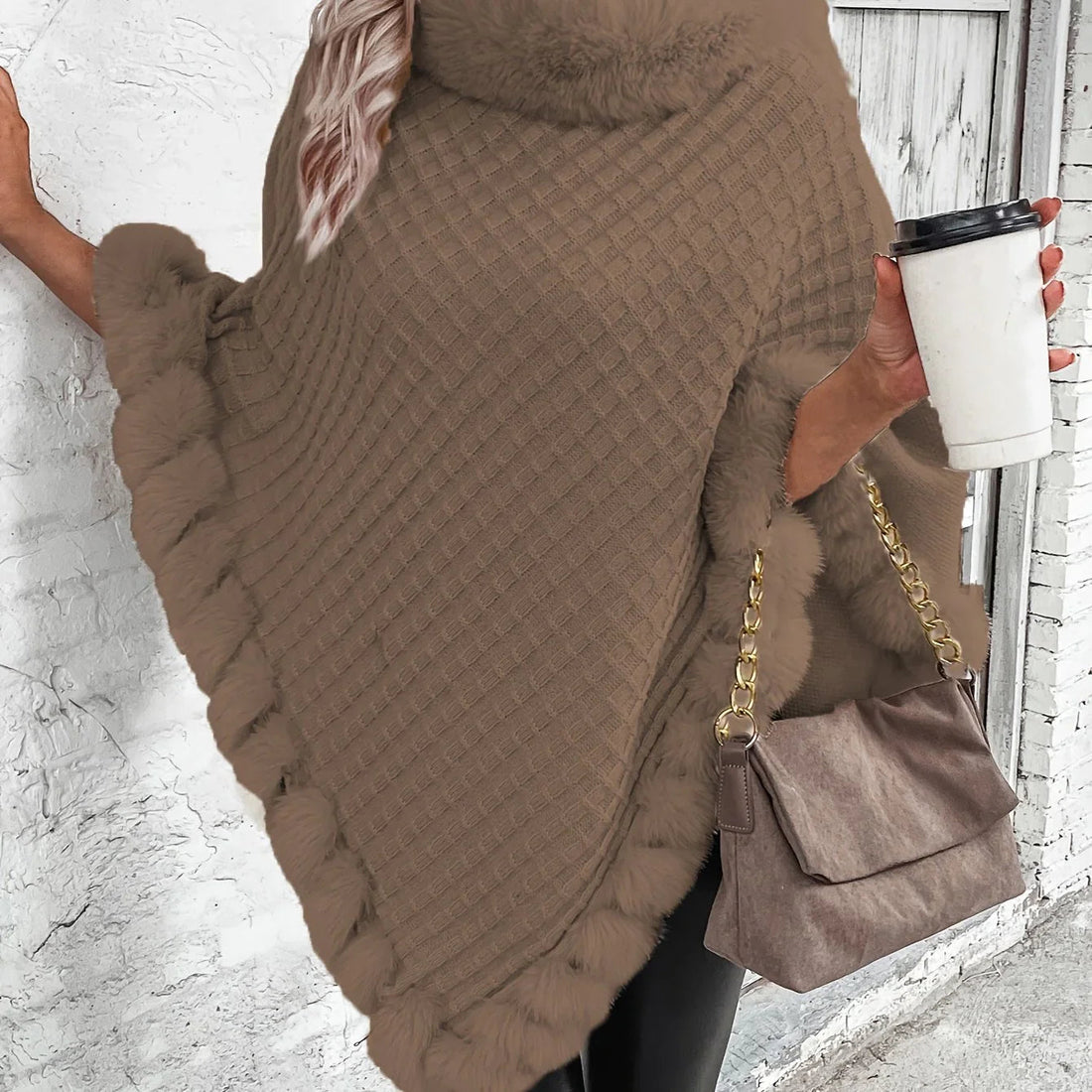 Jimena | Poncho de punto texturizado