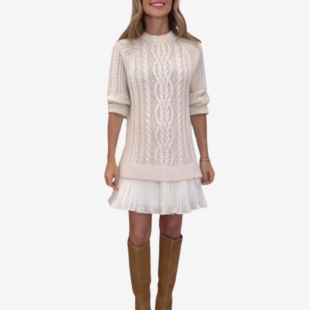 Felicidad | Vestido trenzado con plisado