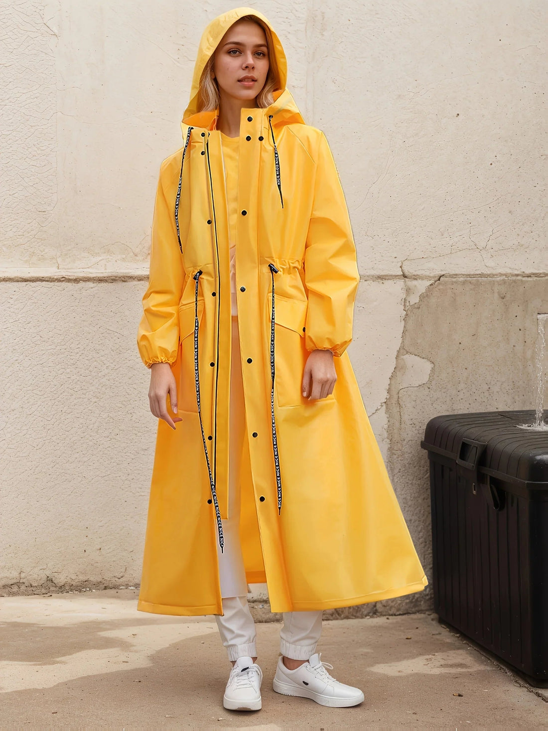 Fátima | Impermeable largo con capucha