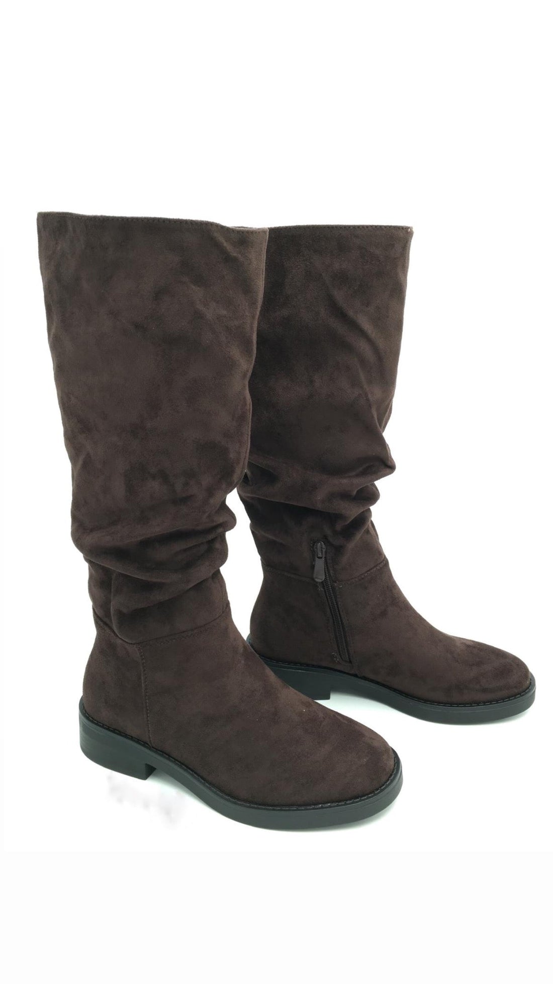 Natalia | Botas de efecto ante con caña fruncida
