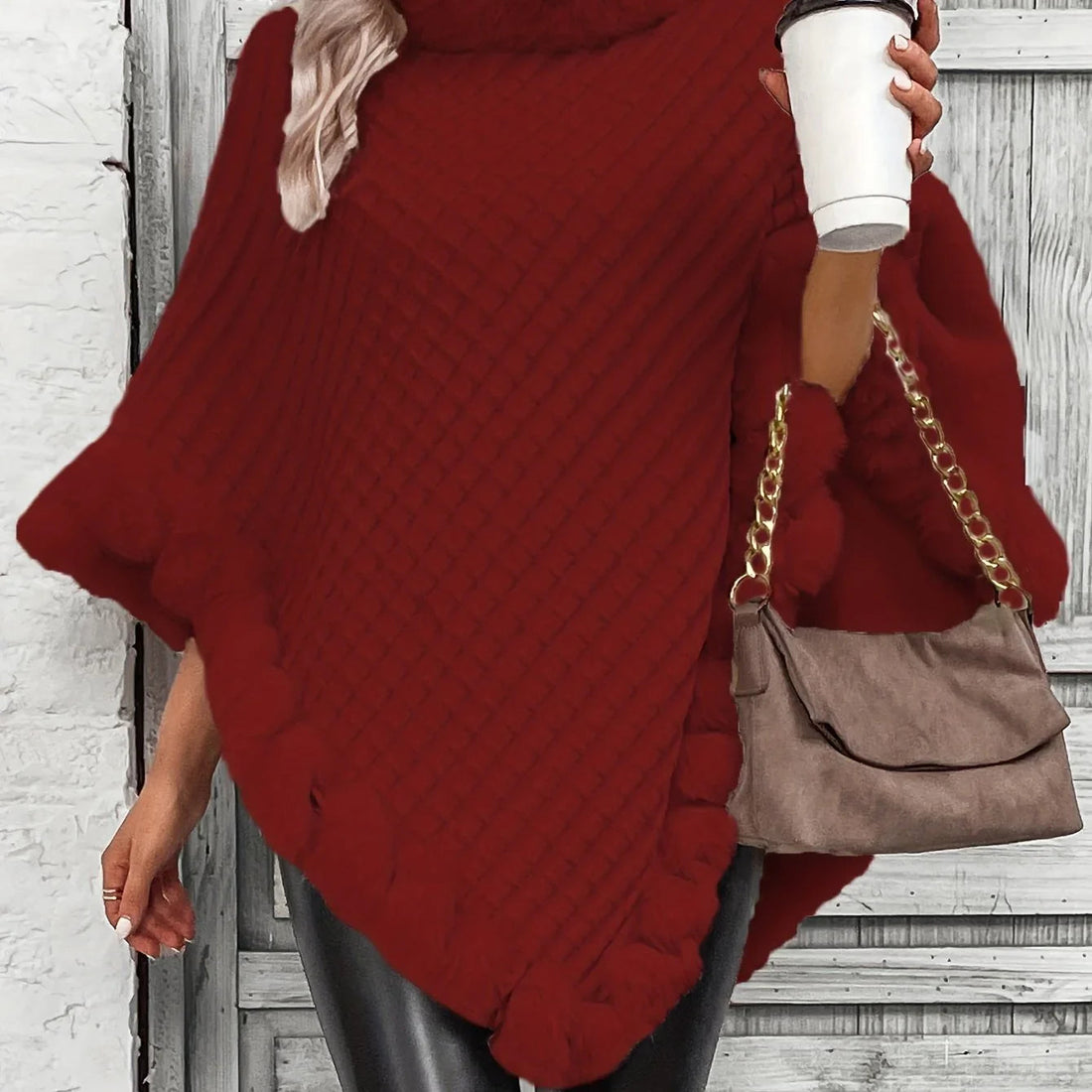 Jimena | Poncho de punto texturizado