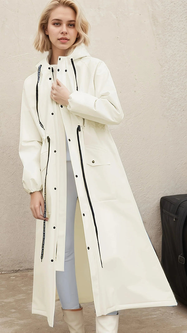 Fátima | Impermeable largo con capucha
