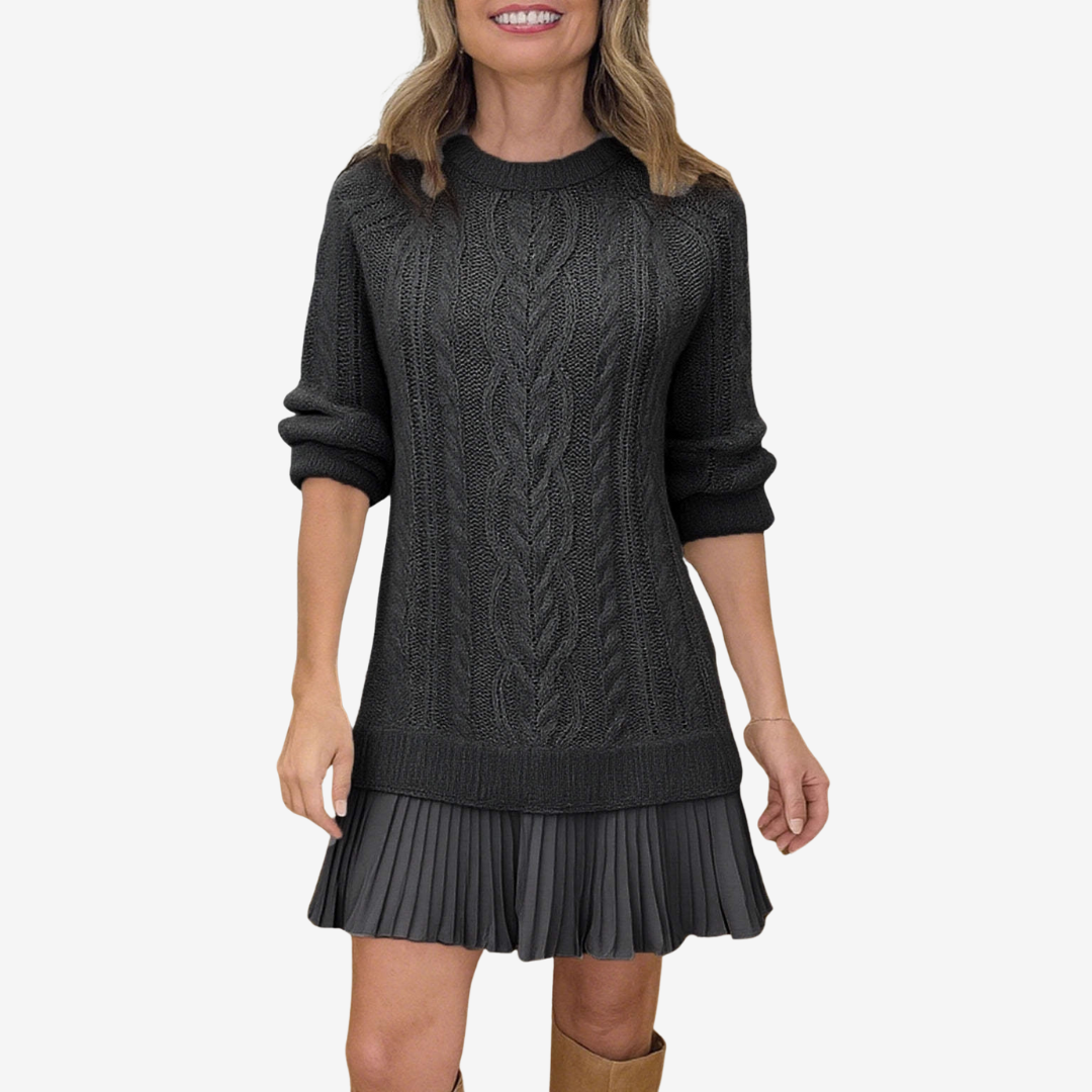 Felicidad | Vestido trenzado con plisado