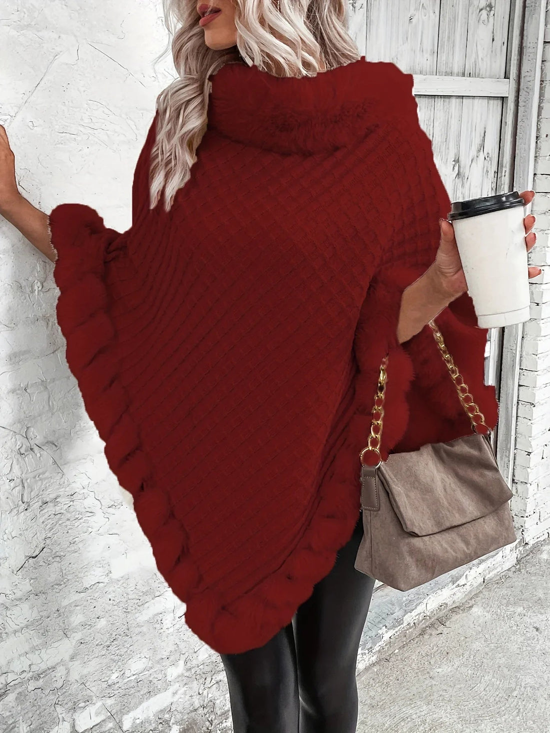Jimena | Poncho de punto texturizado