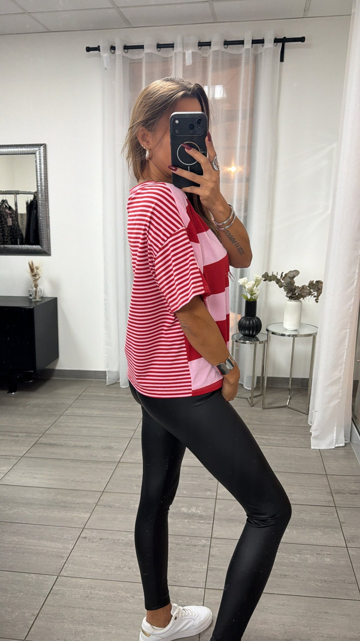 Claudia | Camiseta amplia rayas combinadas