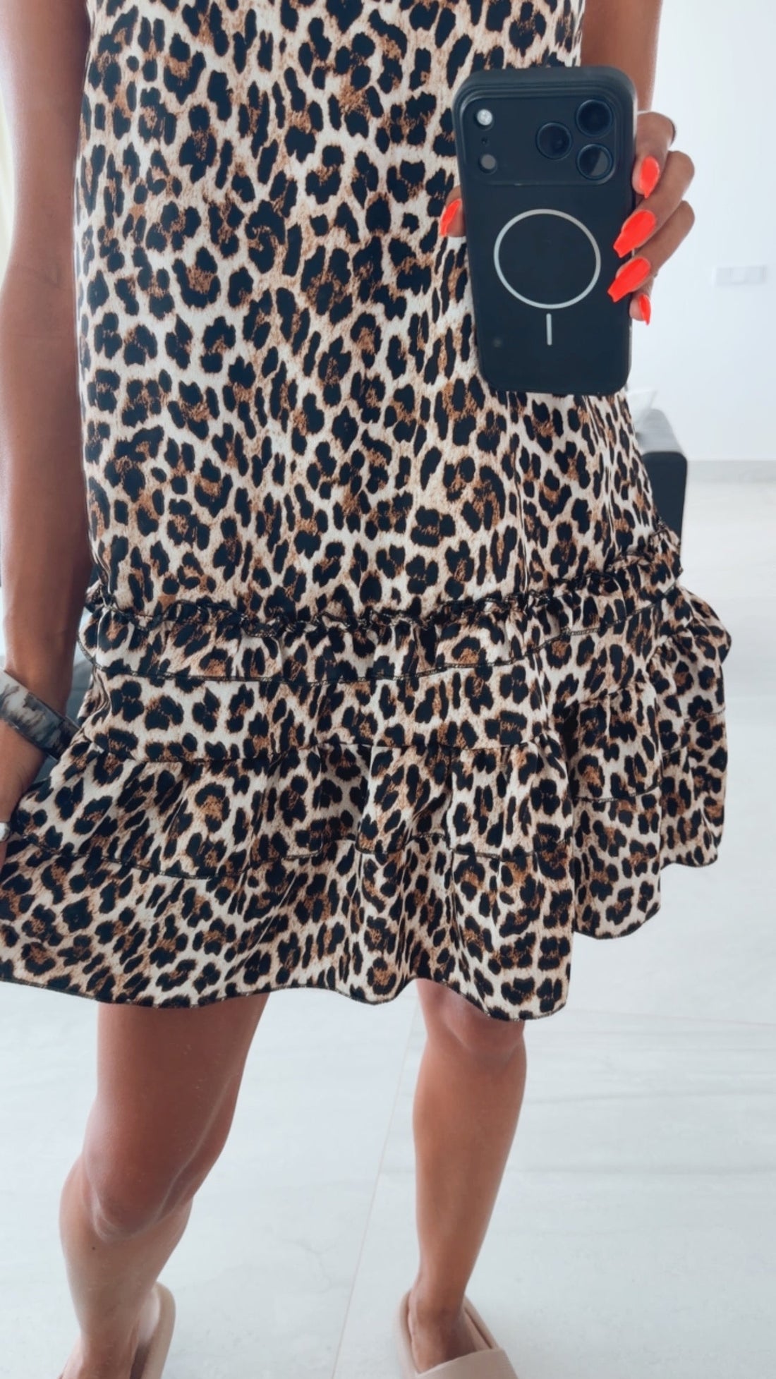 Raquel | Vestido de leopardo con volantes