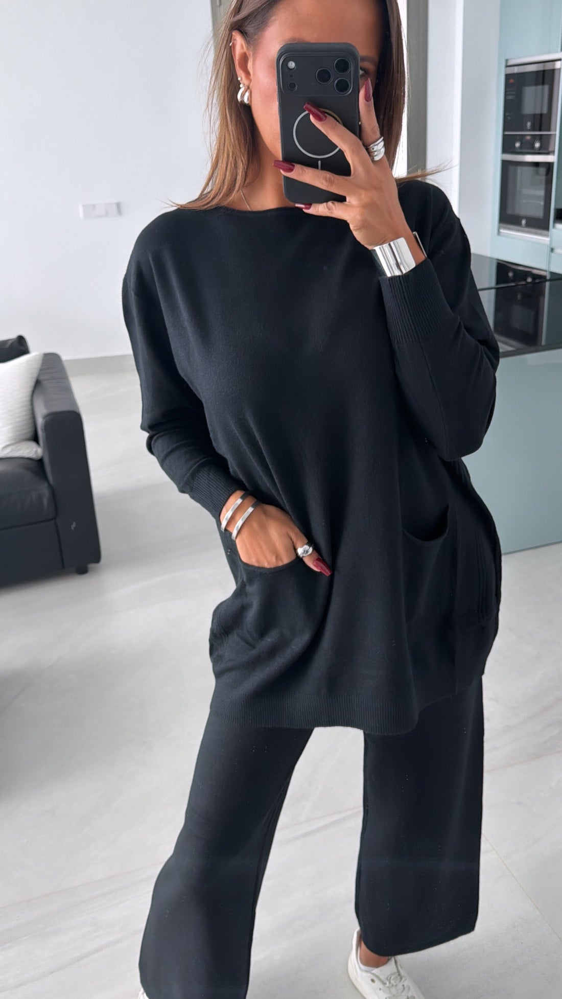 Natalia | Conjunto negro de punto
