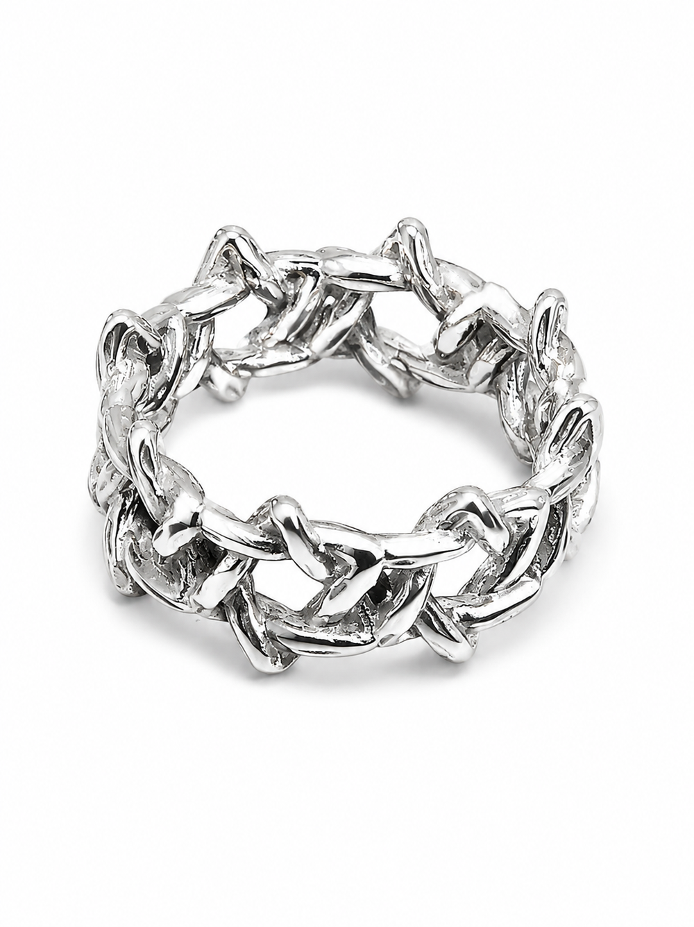 Anillo de Acero Inoxidable con Espinas