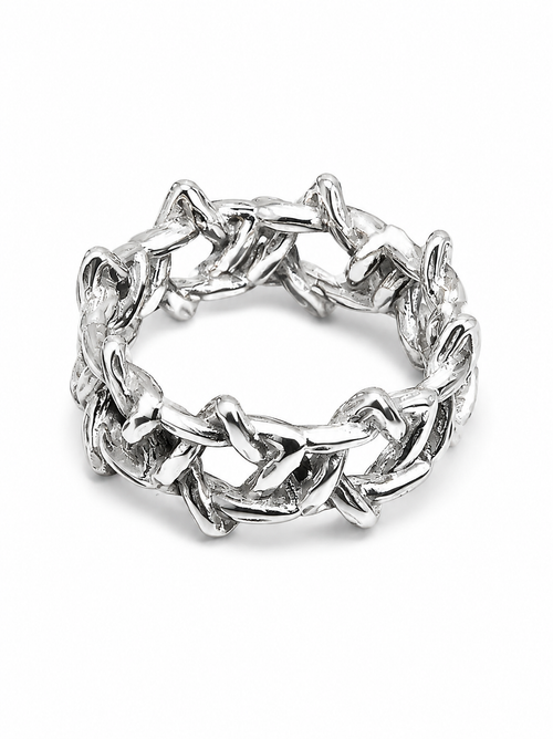 Anillo de Acero Inoxidable con Espinas