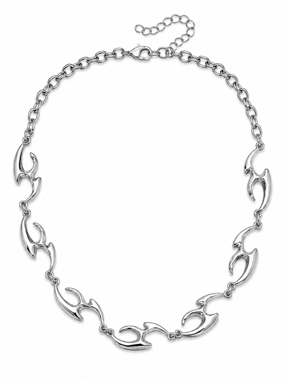 Choker Metálico Plateado con Espinas