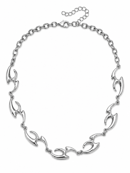 Choker Metálico Plateado con Espinas
