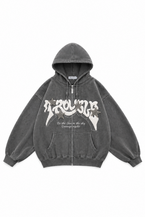 Sudadera con Capucha Zip-Up y Bordado