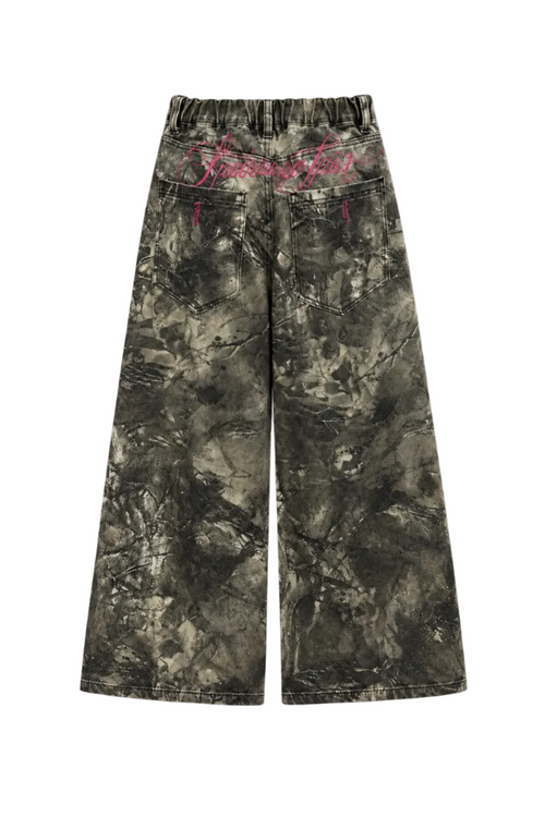 Super Baggy Camo con Bordado Rosa