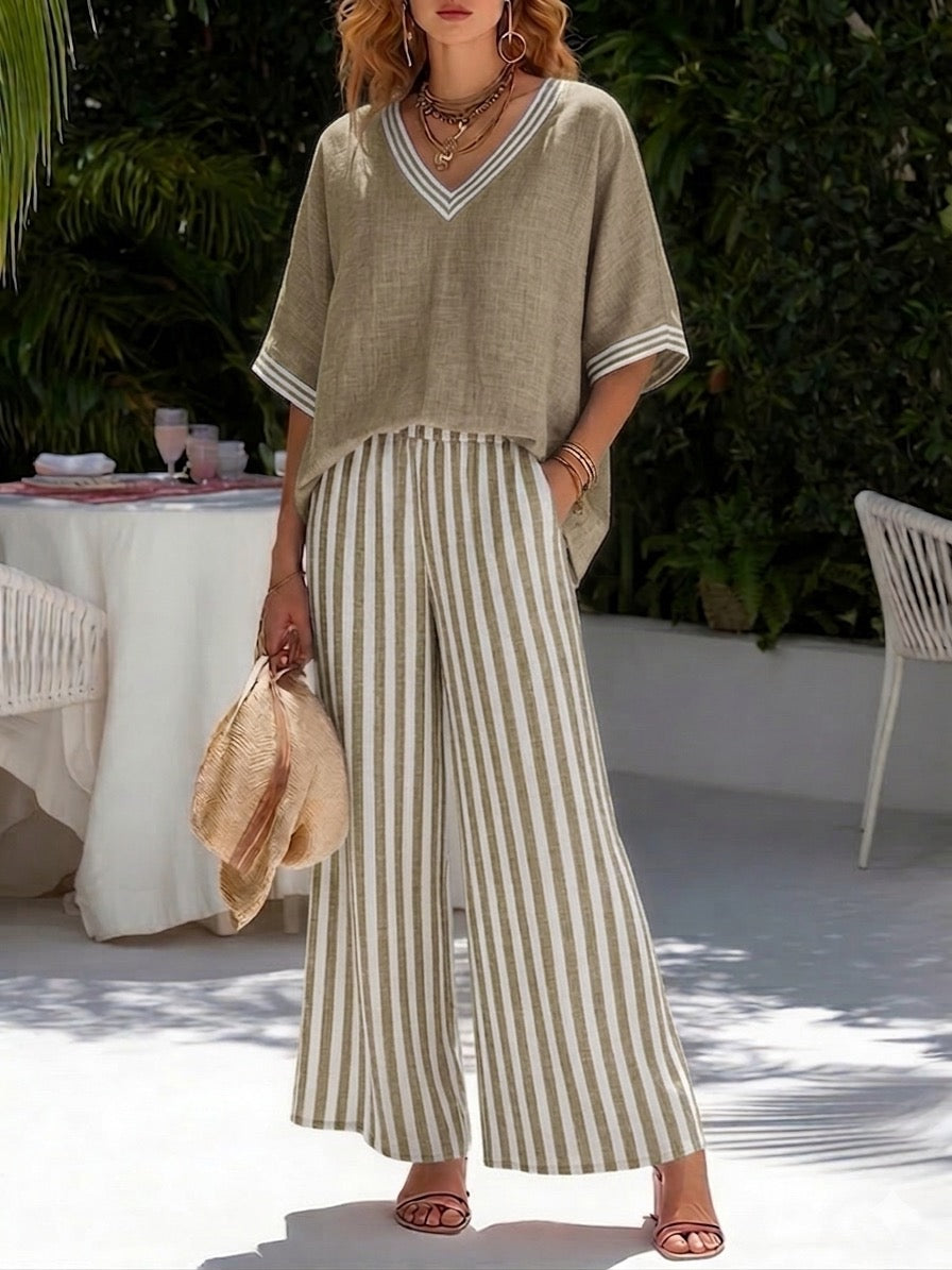 Raquel | Conjunto con pantalón rayado