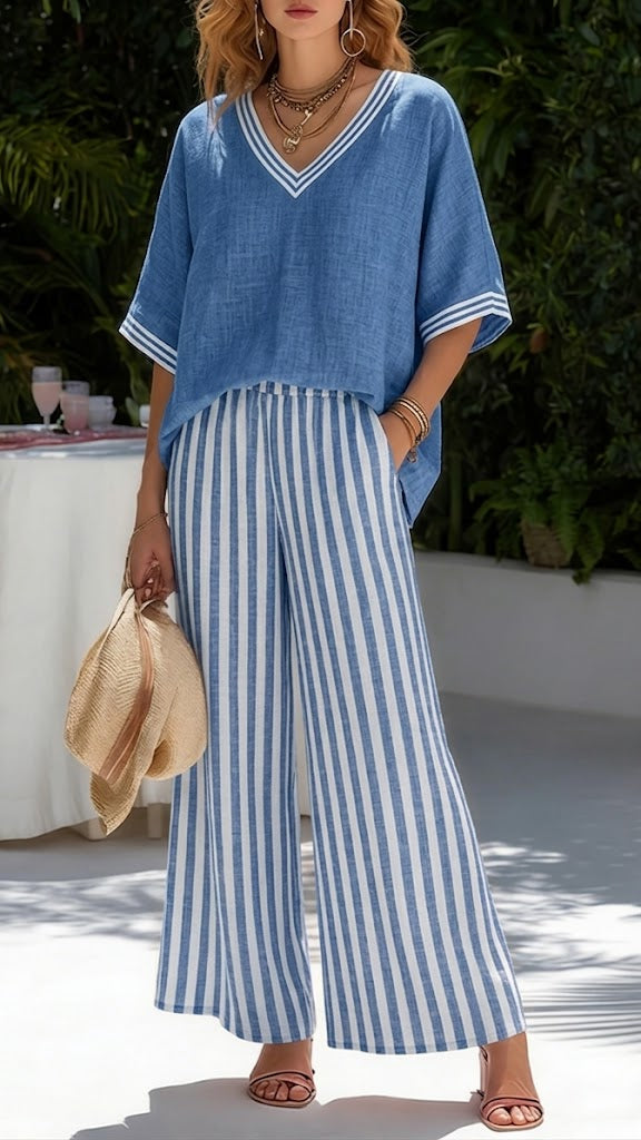 Raquel | Conjunto con pantalón rayado