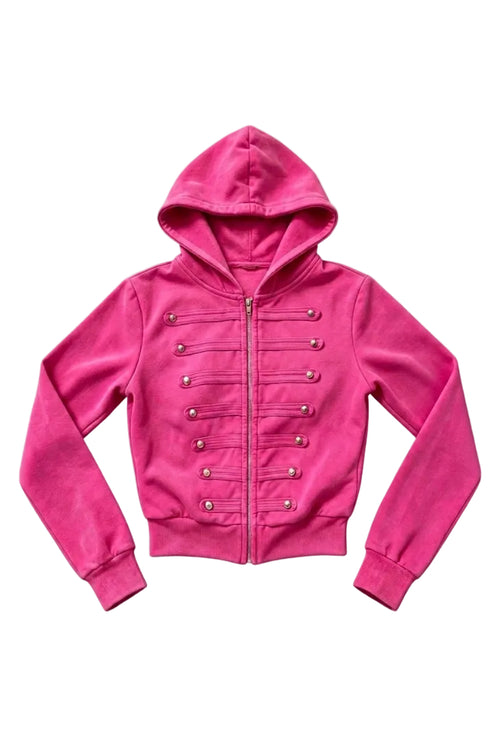 BUBBLEGUM RIOT Pink Zip Hoodie
