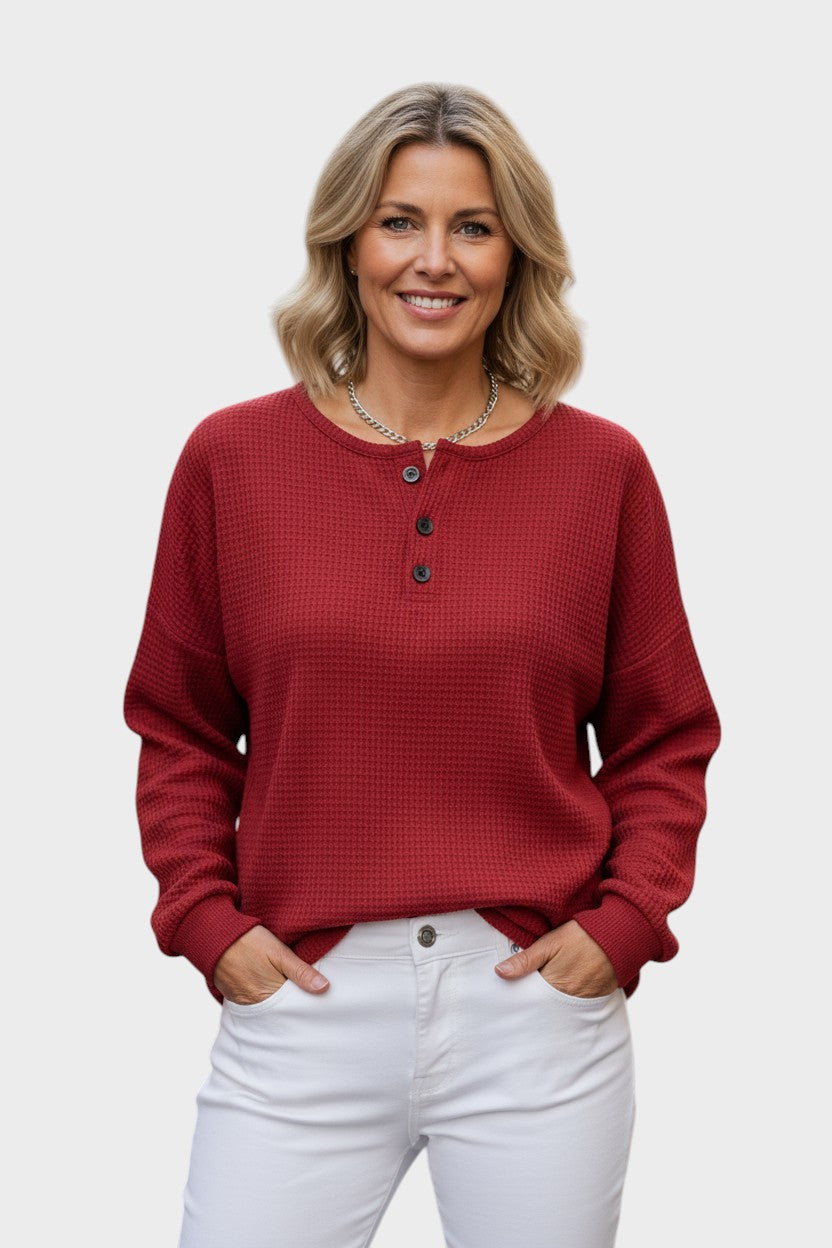 Sandra | Jersey texturizado con botones