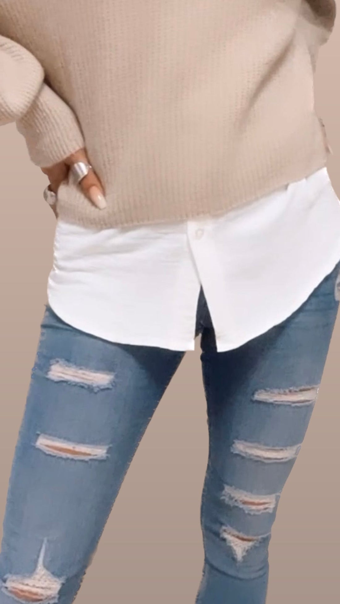 Teresa | Falso bajo de camisa blanco