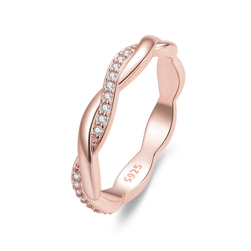 Amparo | Anillo trenzado con circonitas