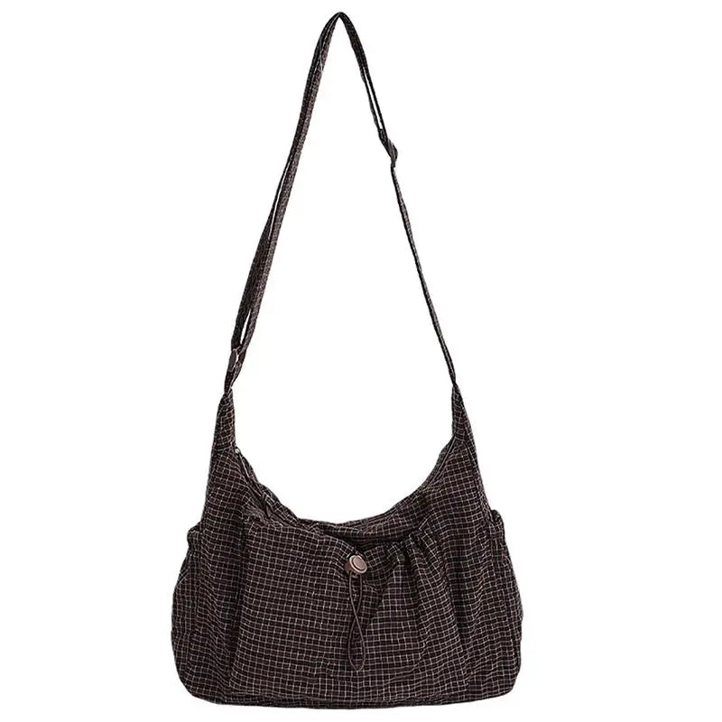 Bolso de Hombro Acolchado Cuadros Estilo Coreano