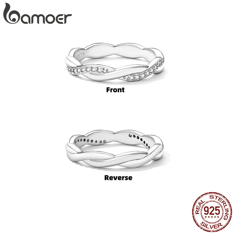 Amparo | Anillo trenzado con circonitas