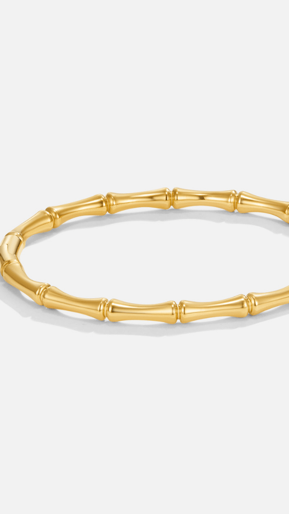 Isabel | Brazalete dorado estilo bambú