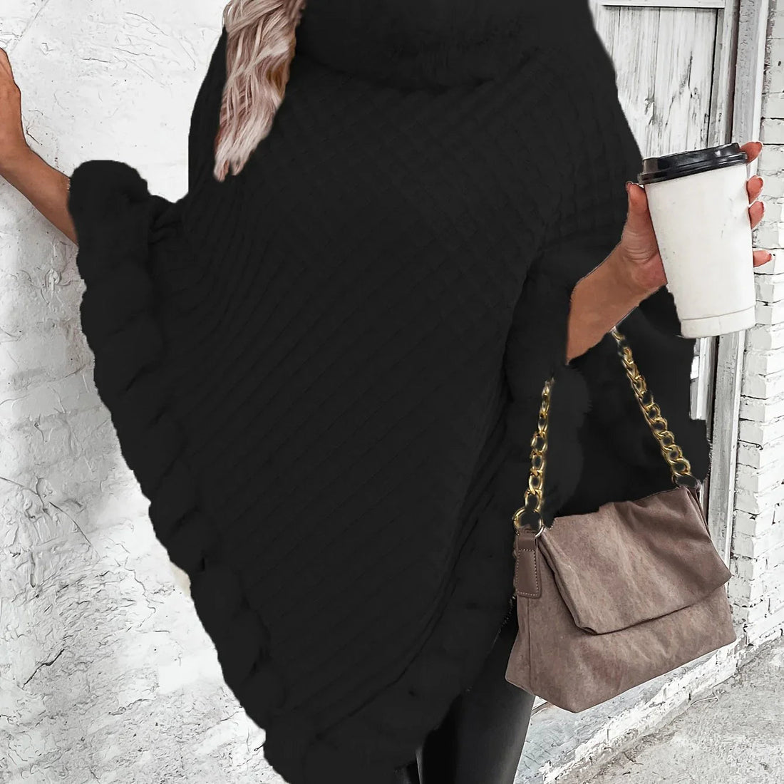 Jimena | Poncho de punto texturizado