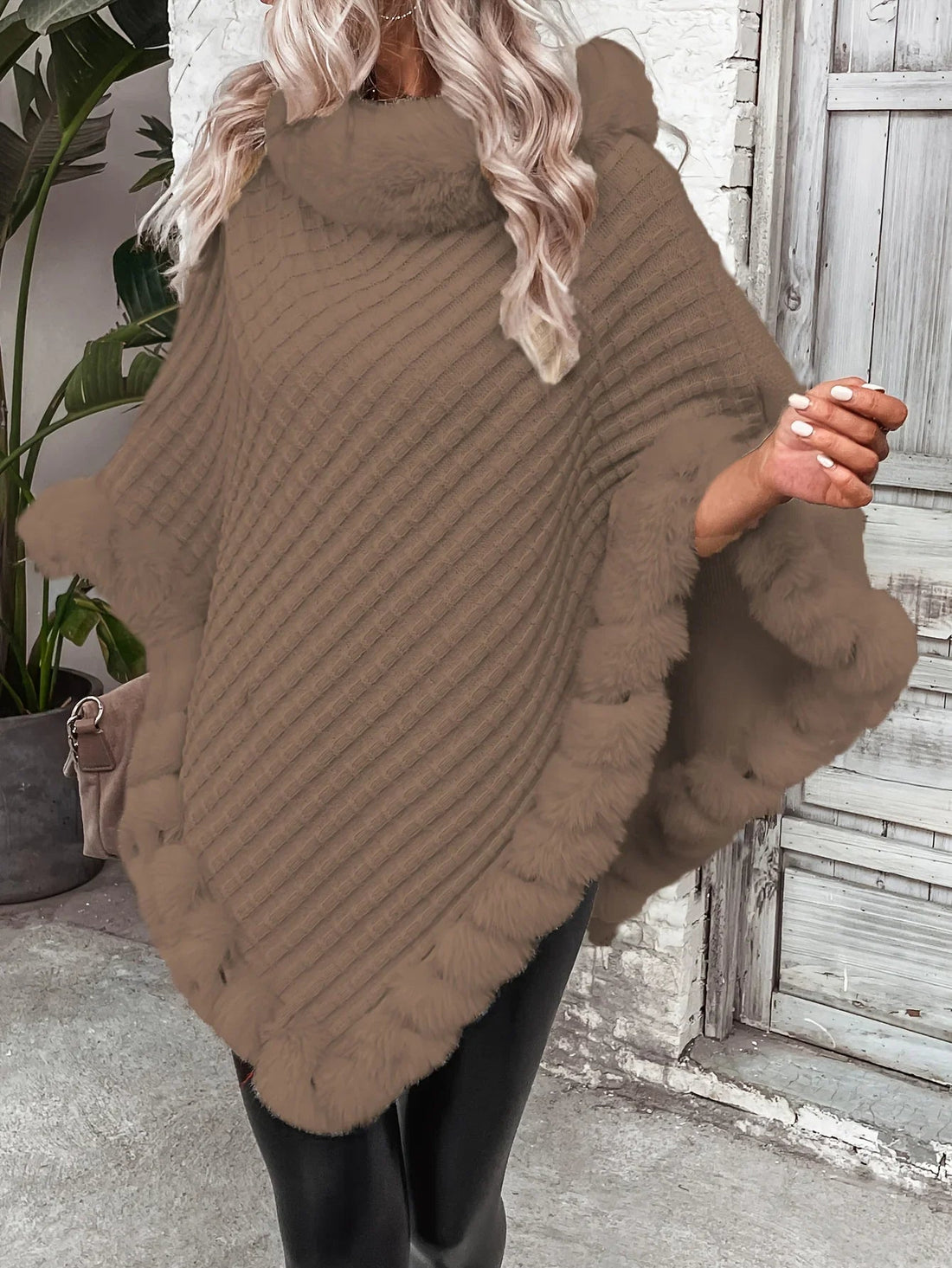 Jimena | Poncho de punto texturizado