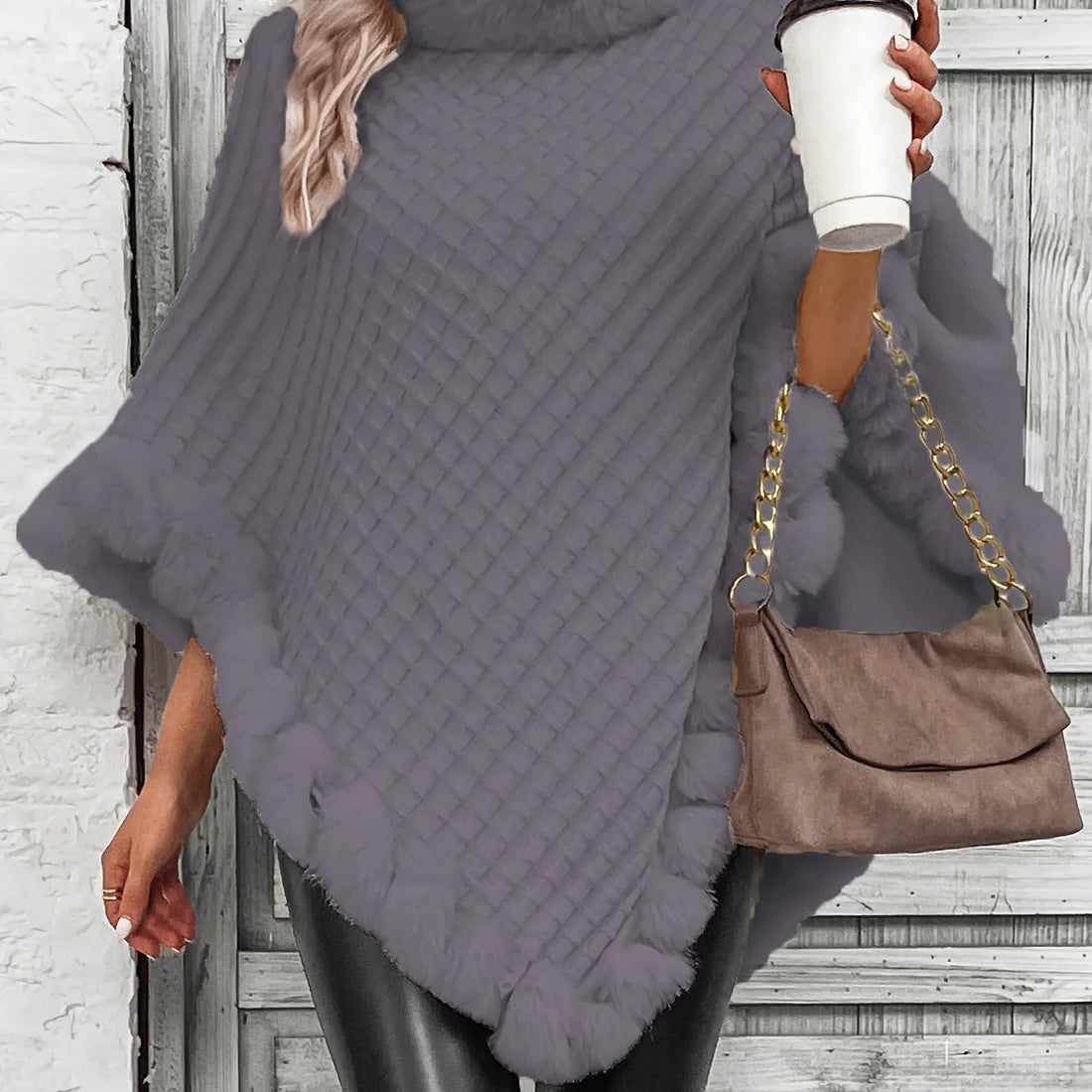 Jimena | Poncho de punto texturizado
