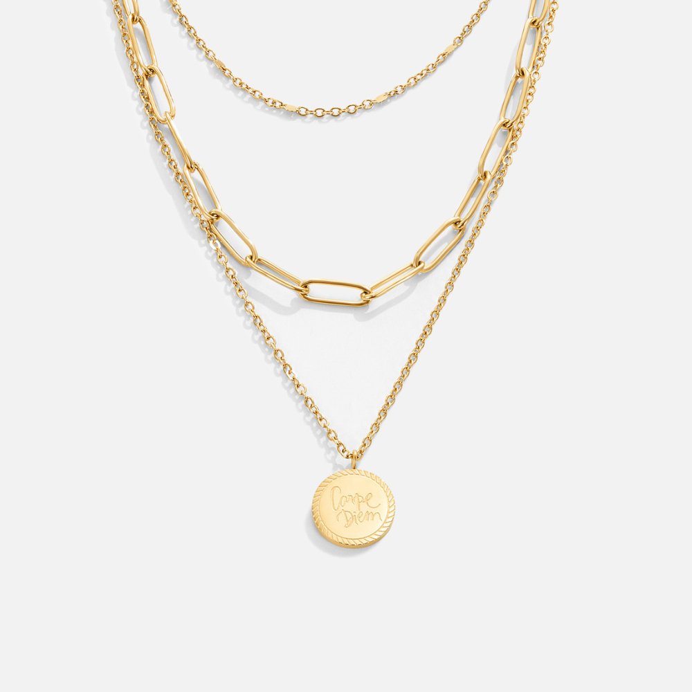 Inmaculada | Collar triple con moneda