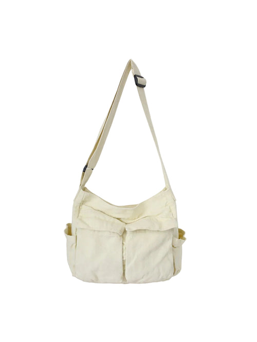 Bolso de Hombro Denim Multibolsillos