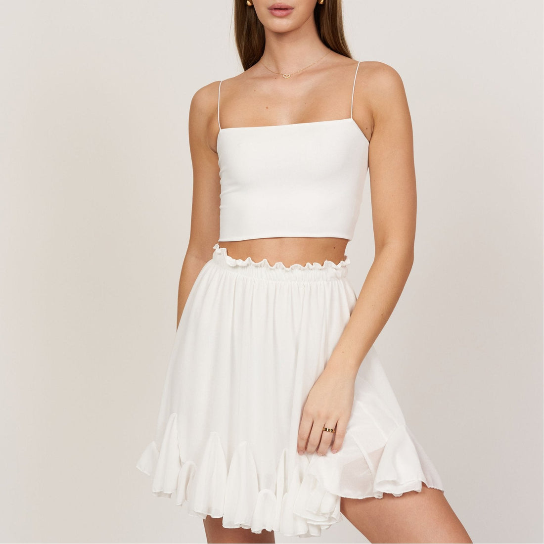 Paloma | Falda corta con volantes